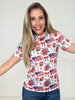 Patriotic Flag Mesh Top-100 Short Sleeves- Simply Simpson's Boutique is a Women's Online Fashion Boutique Located in Jupiter, Florida