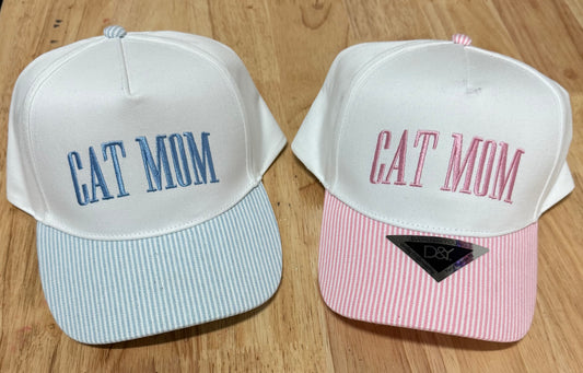 Two Tone Skinny Stripe Cat Mom Hat-270 Accessories- Simply Simpson's Boutique is a Women's Online Fashion Boutique Located in Jupiter, Florida