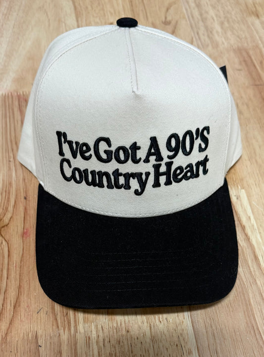 Two Tone I've Got A 90's Country Heart Hat-270 Accessories- Simply Simpson's Boutique is a Women's Online Fashion Boutique Located in Jupiter, Florida