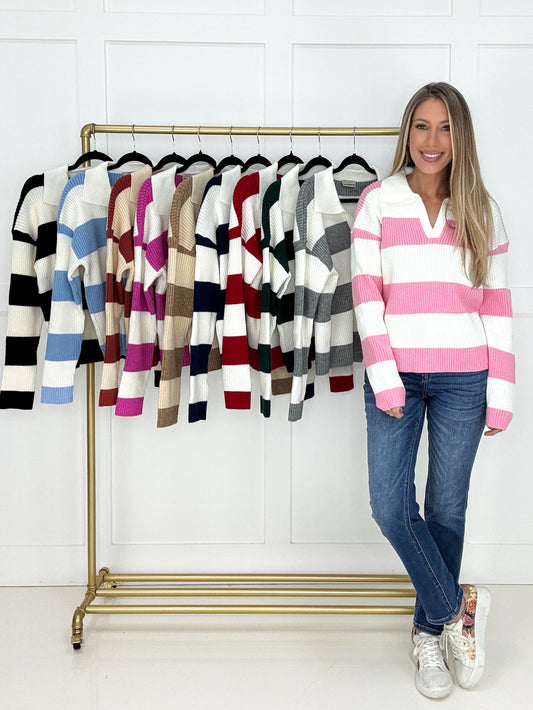 Sweet On You Striped Sweater-150 Sweaters- Simply Simpson's Boutique is a Women's Online Fashion Boutique Located in Jupiter, Florida