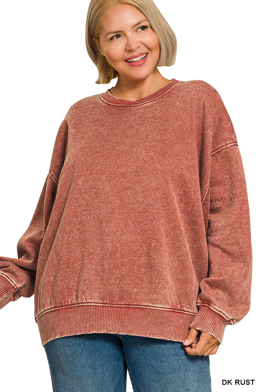 Vintage Vibes Mineral Wash Pullover-160 Sweatshirts- Simply Simpson's Boutique is a Women's Online Fashion Boutique Located in Jupiter, Florida