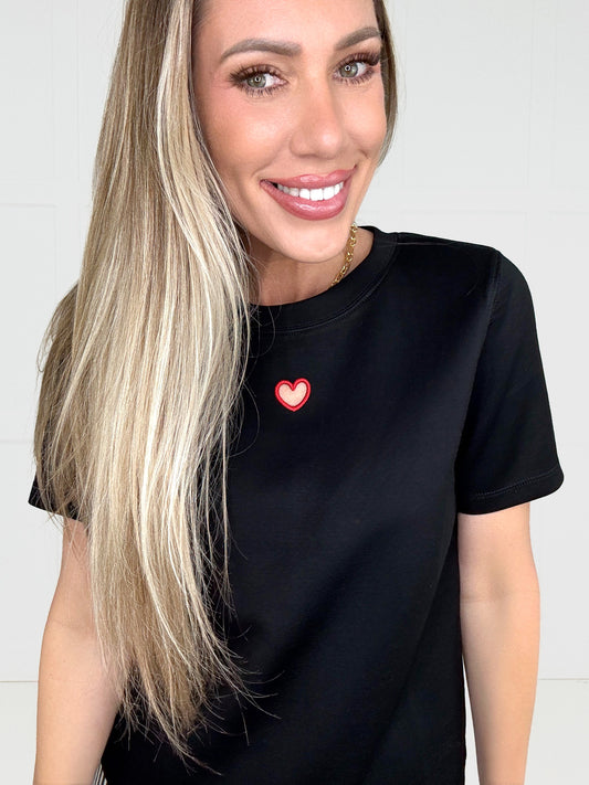 I Heart You Black Top-100 Short Sleeves- Simply Simpson's Boutique is a Women's Online Fashion Boutique Located in Jupiter, Florida