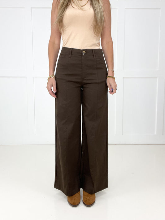 Brown Polished Perspective Wide Leg Pants-210 Other Bottoms- Simply Simpson's Boutique is a Women's Online Fashion Boutique Located in Jupiter, Florida