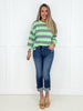 Grey/Mint Boardwalk Breeze Pullover-160 Sweatshirts- Simply Simpson's Boutique is a Women's Online Fashion Boutique Located in Jupiter, Florida