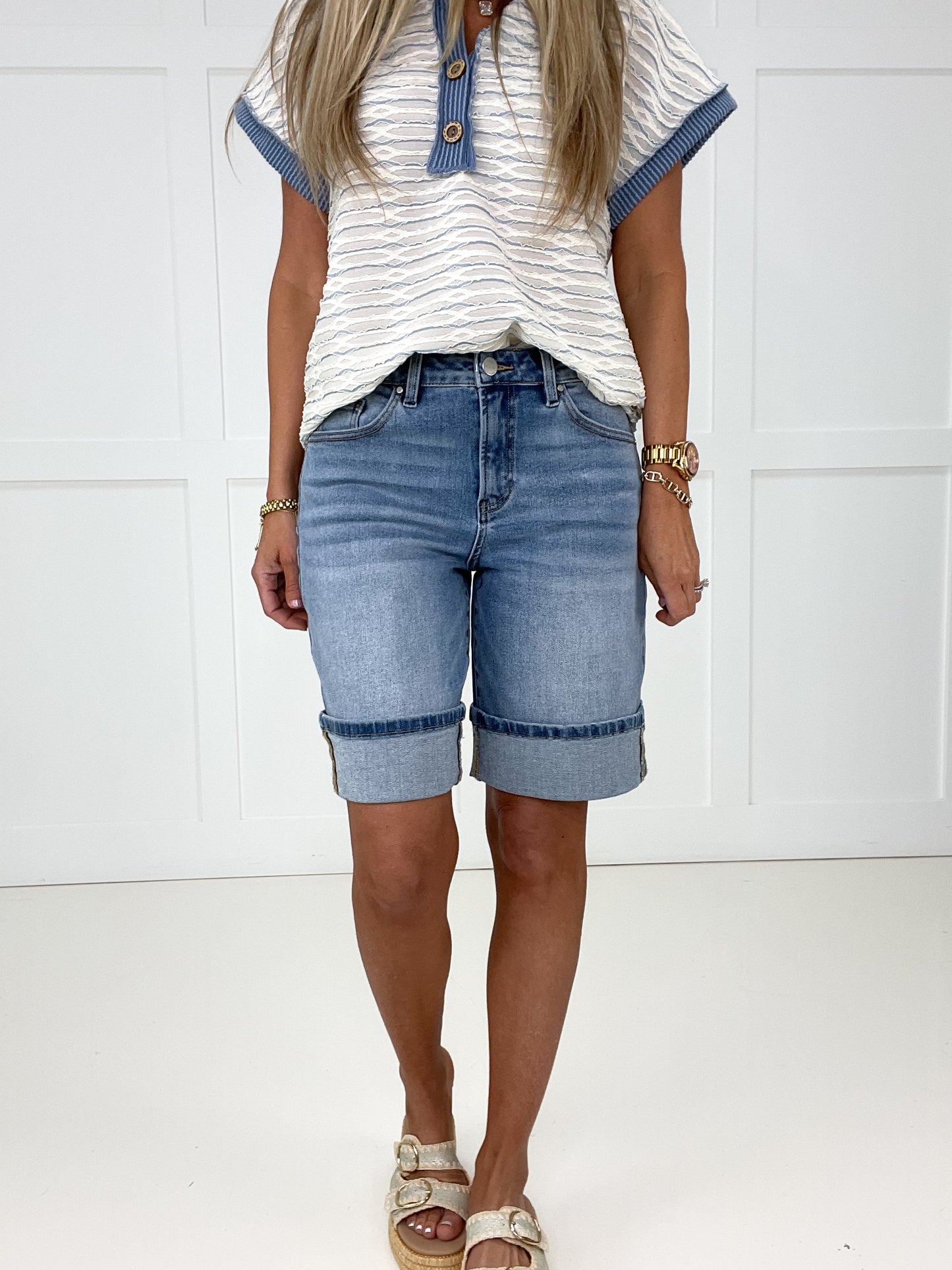 Risen Easy Breezy Cuffed Shorts-190 Skirts/Shorts- Simply Simpson's Boutique is a Women's Online Fashion Boutique Located in Jupiter, Florida
