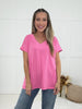Cherry Lane V Neck Top-100 Short Sleeves- Simply Simpson's Boutique is a Women's Online Fashion Boutique Located in Jupiter, Florida