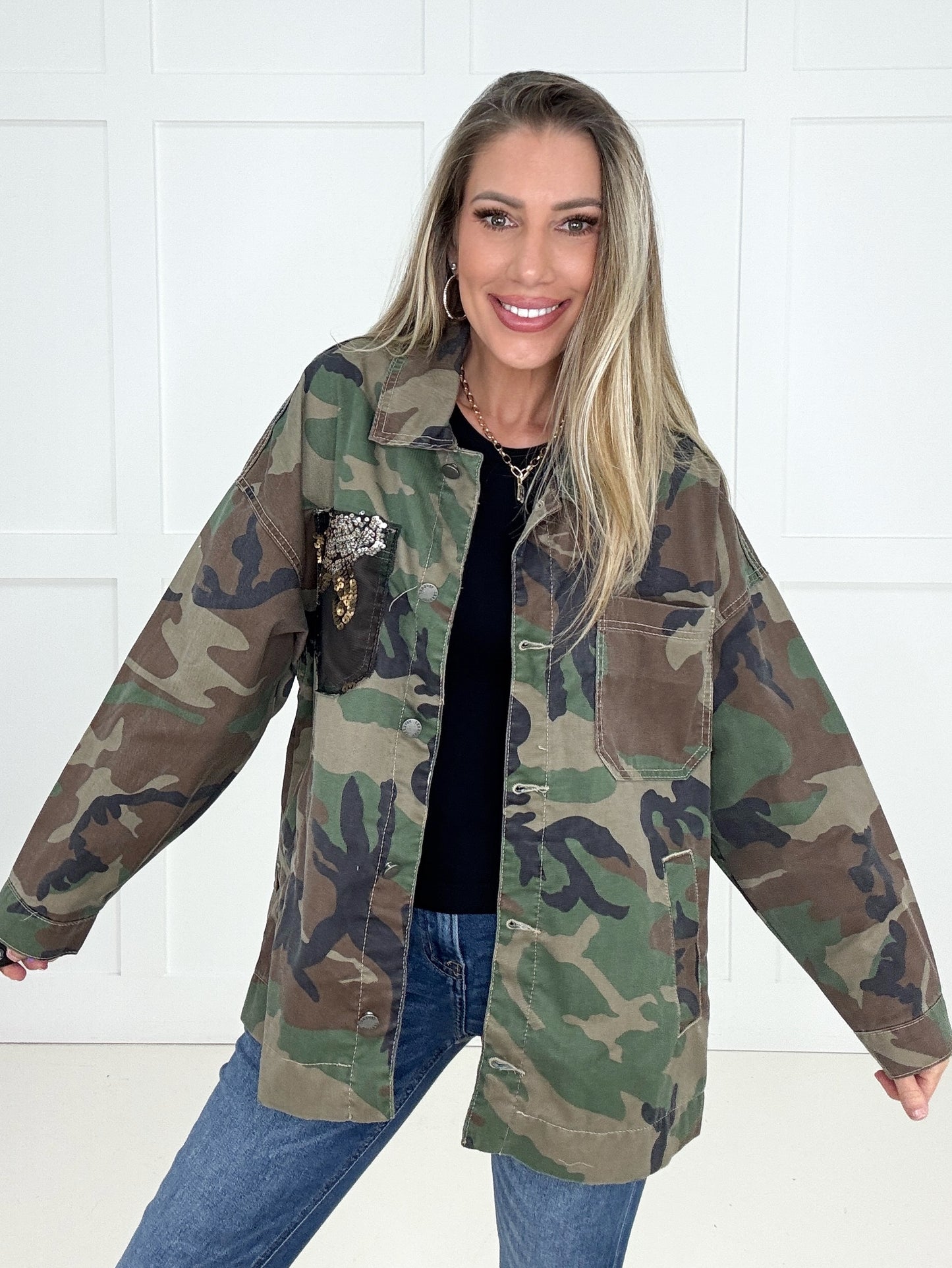 Veveret Midnight Camo Glam Jacket