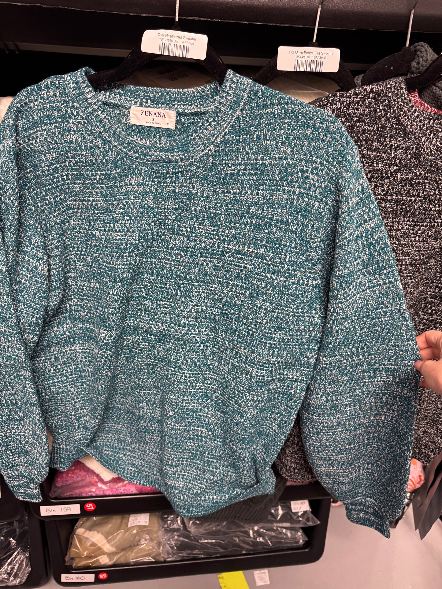 Teal Heathered Sweater-150 Sweaters- Simply Simpson's Boutique is a Women's Online Fashion Boutique Located in Jupiter, Florida
