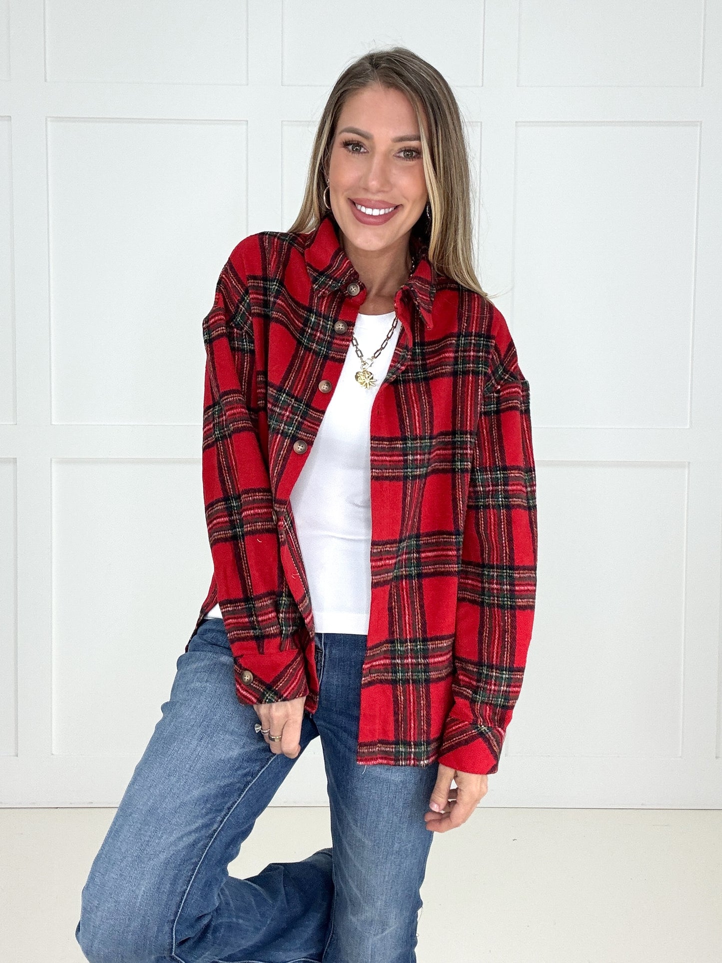 Holly Jolly Plaid Shacket