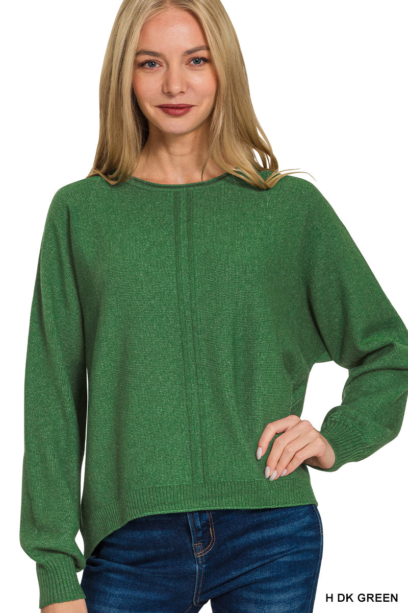 Viscose Front Seam Round-Neck Sweater-150 Sweaters- Simply Simpson's Boutique is a Women's Online Fashion Boutique Located in Jupiter, Florida