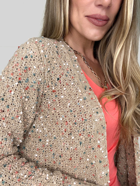 Mocha Confetti Comfort Cardigan