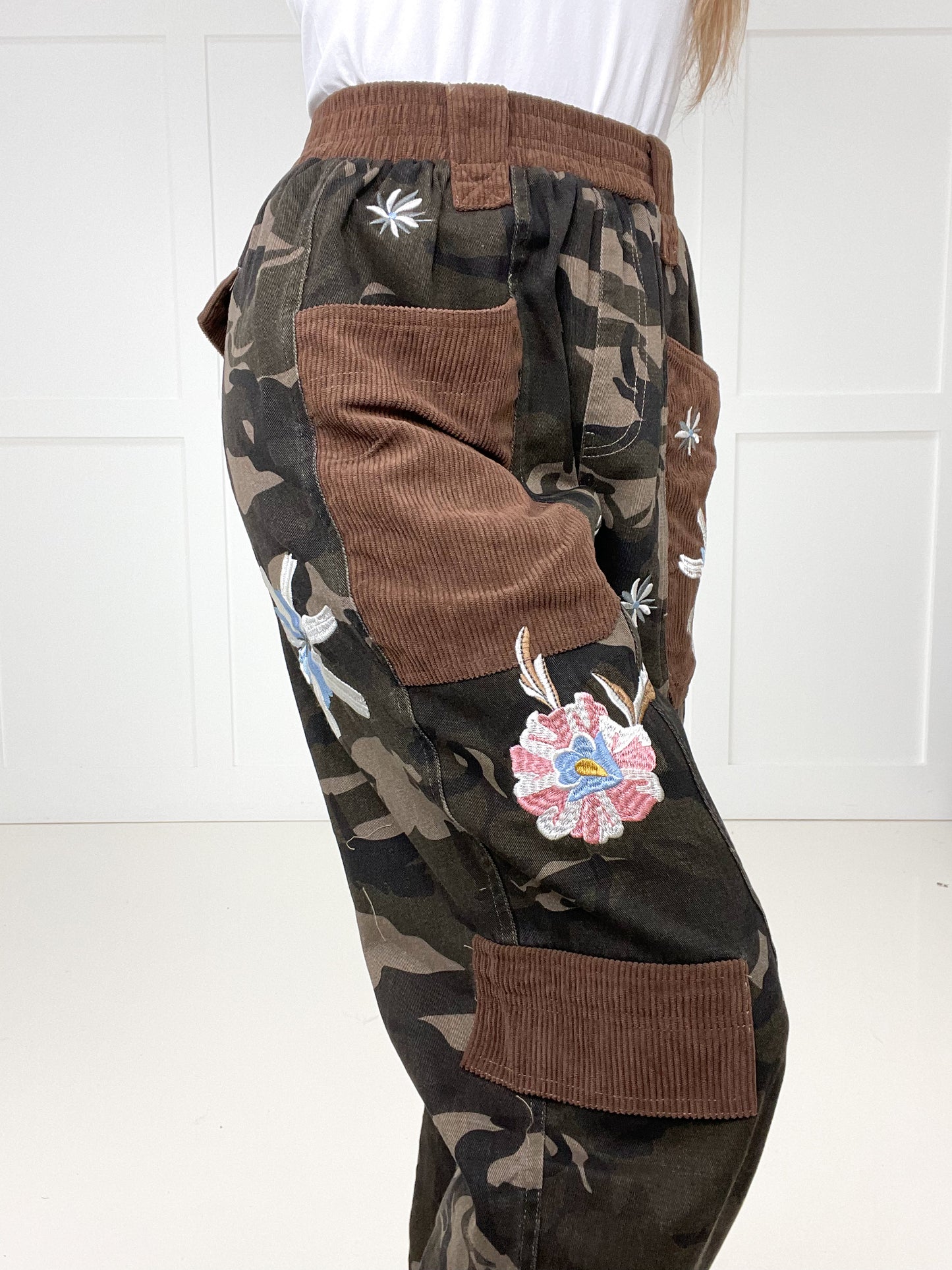 Camo Floral Patch Pocket Pants-210 Other Bottoms- Simply Simpson's Boutique is a Women's Online Fashion Boutique Located in Jupiter, Florida