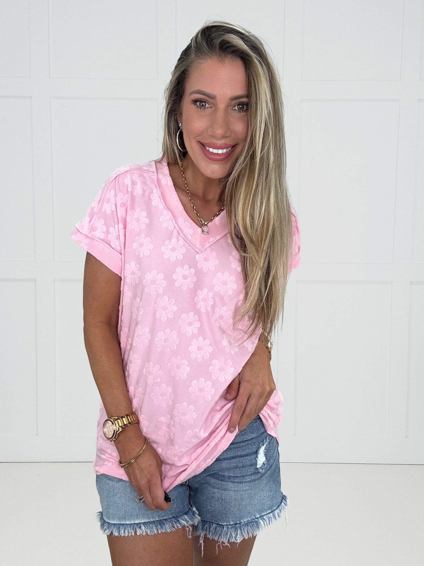 Flower Power V Neck Tee