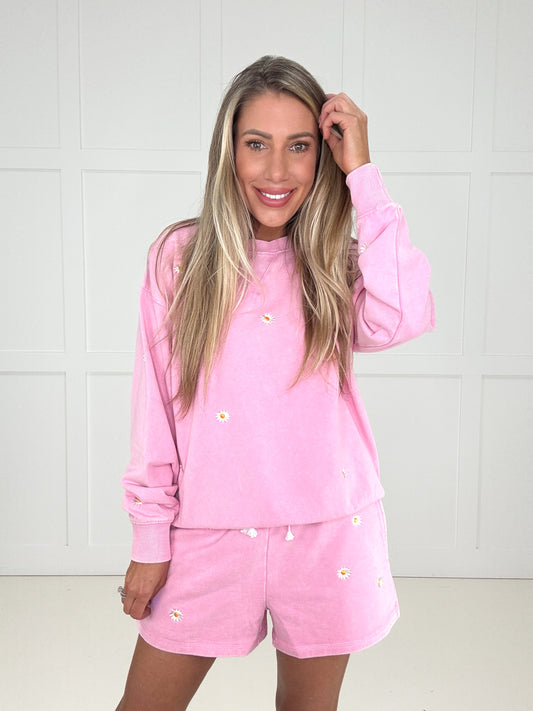Stitch & Co Pink Daisy Shorts-190 Skirts/Shorts- Simply Simpson's Boutique is a Women's Online Fashion Boutique Located in Jupiter, Florida