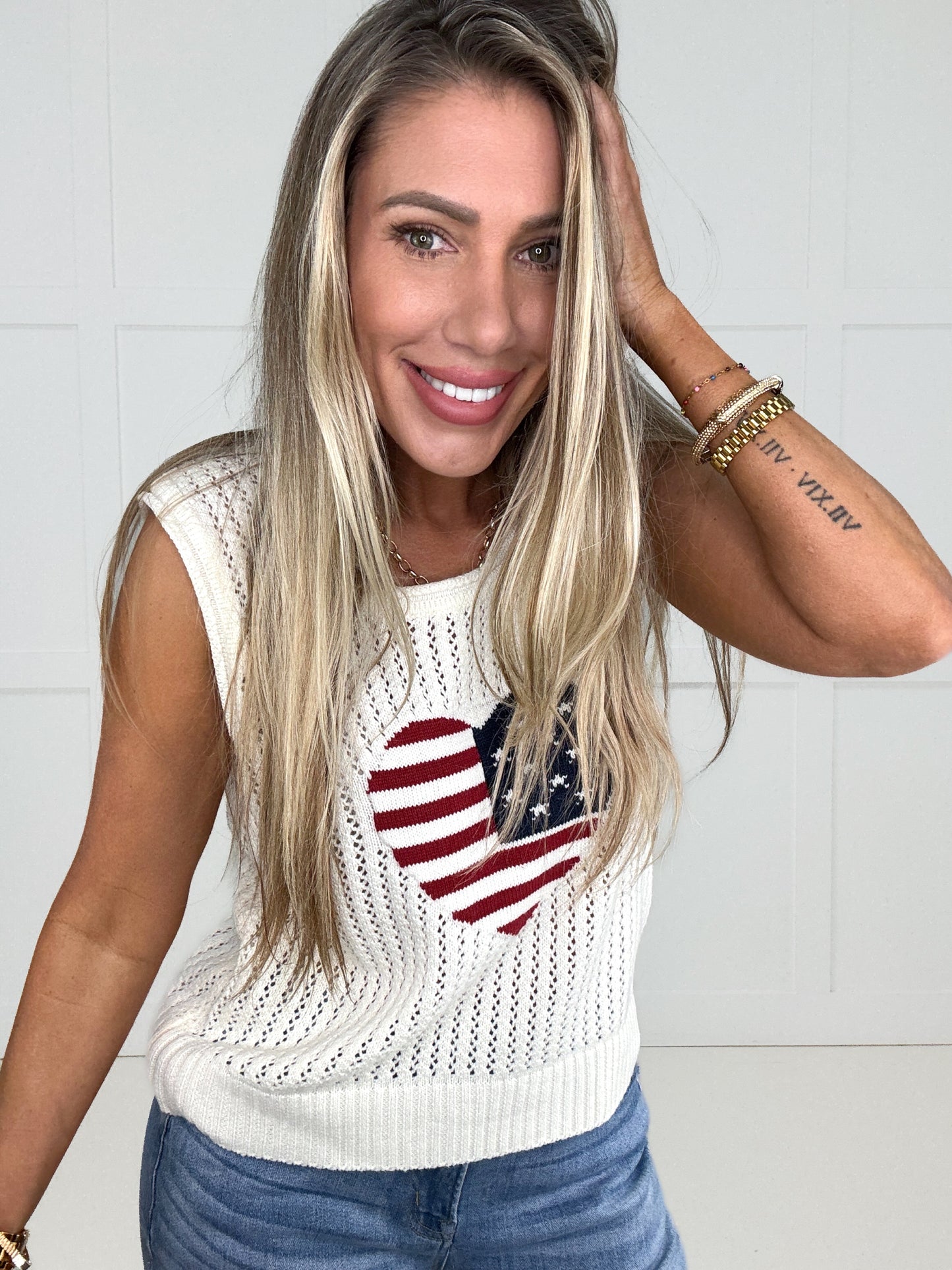 Stars Strips & Sweetheart Tank-100 Short Sleeves- Simply Simpson's Boutique is a Women's Online Fashion Boutique Located in Jupiter, Florida