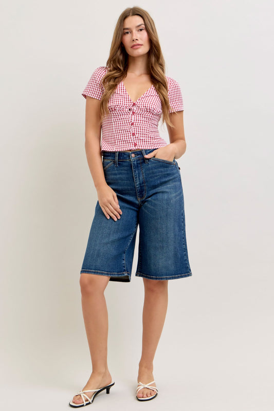 Judy Blue Summertime Jorts-190 Skirts/Shorts- Simply Simpson's Boutique is a Women's Online Fashion Boutique Located in Jupiter, Florida