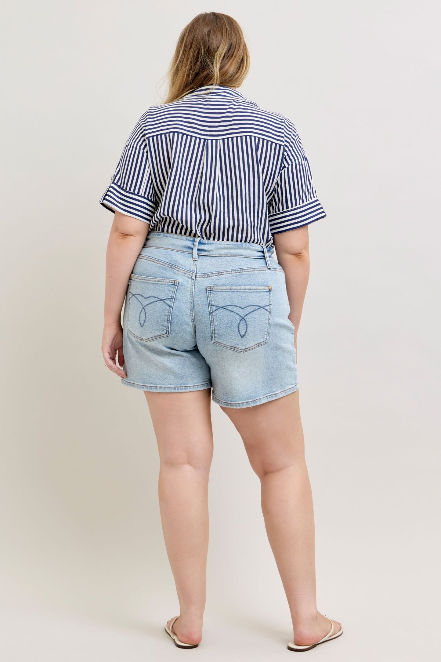 Judy Blue Flip Side Button Fly Shorts-190 Skirts/Shorts- Simply Simpson's Boutique is a Women's Online Fashion Boutique Located in Jupiter, Florida