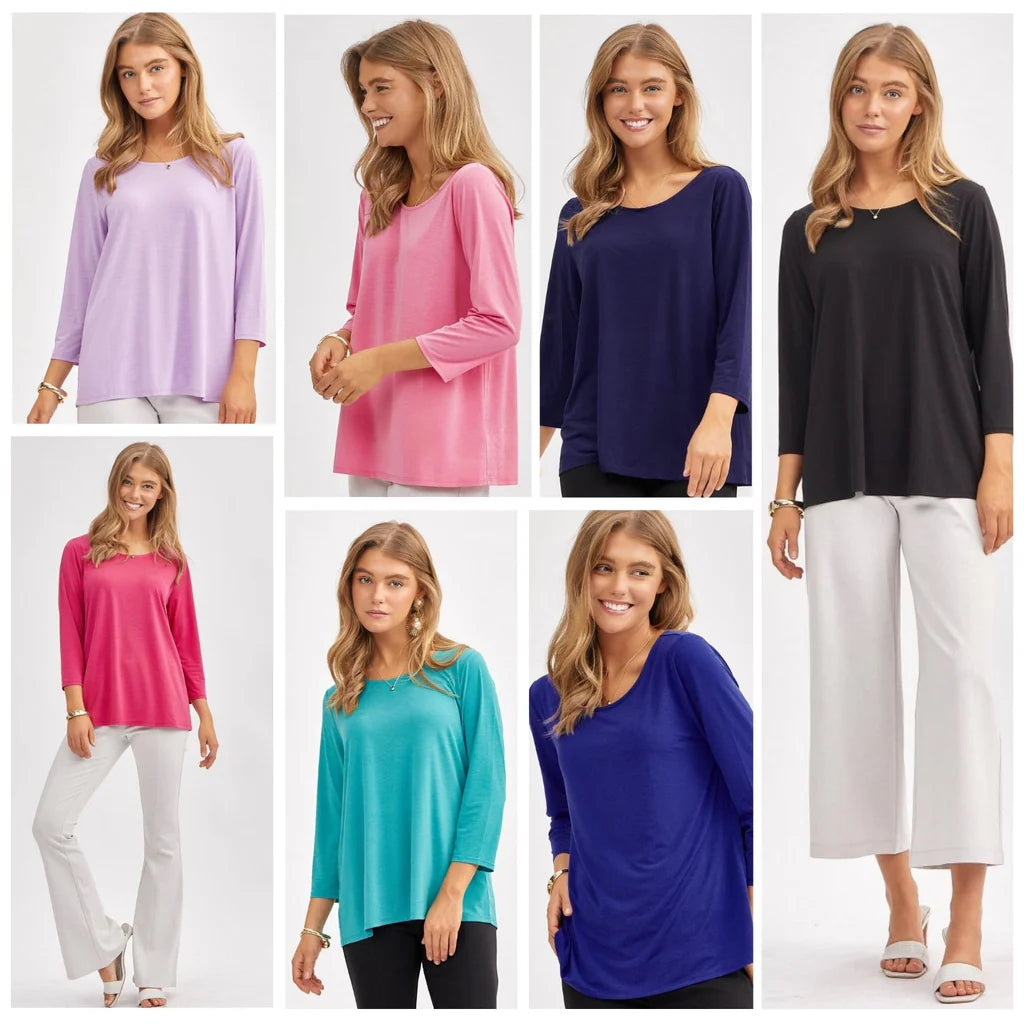 Dear Scarlett Basic Round Neck Top-100 Short Sleeves- Simply Simpson's Boutique is a Women's Online Fashion Boutique Located in Jupiter, Florida