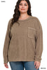 Brushed Ribbed Hacci Round Neck Sweater-150 Sweaters- Simply Simpson's Boutique is a Women's Online Fashion Boutique Located in Jupiter, Florida