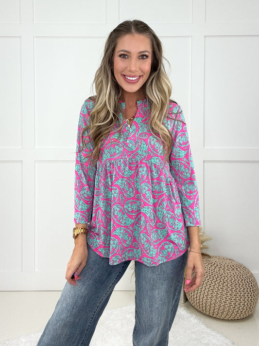 Dear Scarlett Whimsical Babydoll Top-100 Short Sleeves- Simply Simpson's Boutique is a Women's Online Fashion Boutique Located in Jupiter, Florida