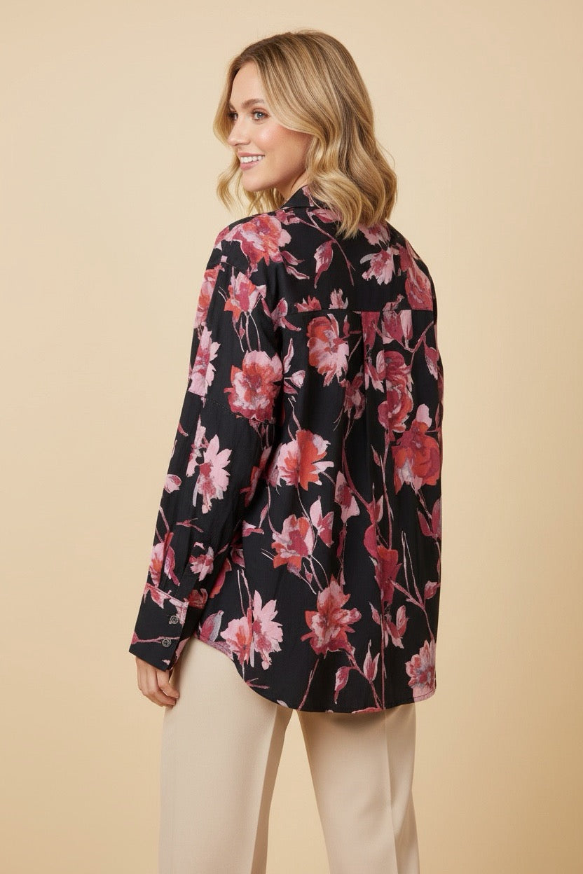 Rosewood Floral Blouse-110 Long Sleeves- Simply Simpson's Boutique is a Women's Online Fashion Boutique Located in Jupiter, Florida