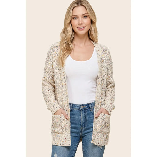 Ivory Confetti Comfort Cardigan-170 Cardigans- Simply Simpson's Boutique is a Women's Online Fashion Boutique Located in Jupiter, Florida