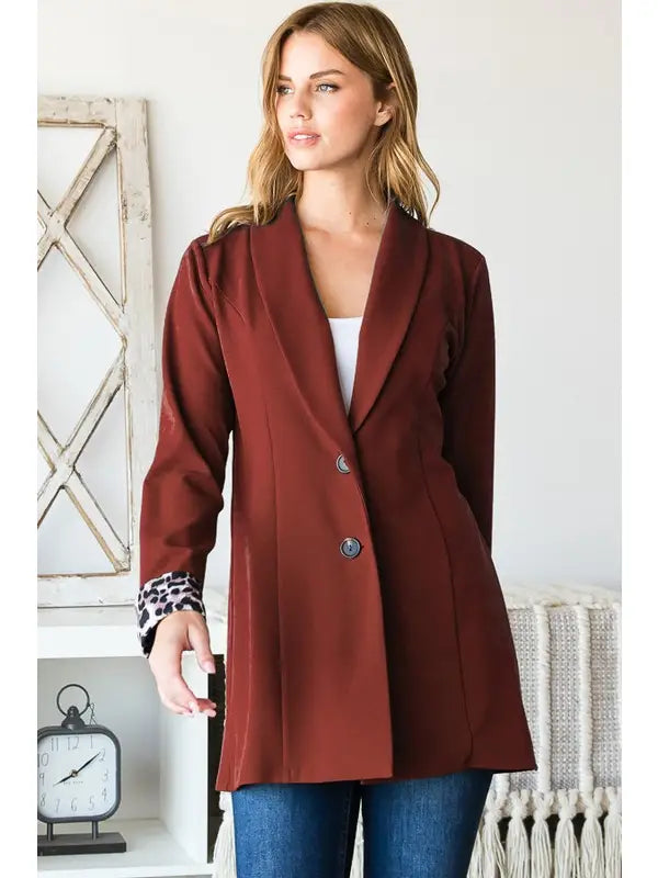 Rust and Roar Blazer-180 Outerwear- Simply Simpson's Boutique is a Women's Online Fashion Boutique Located in Jupiter, Florida