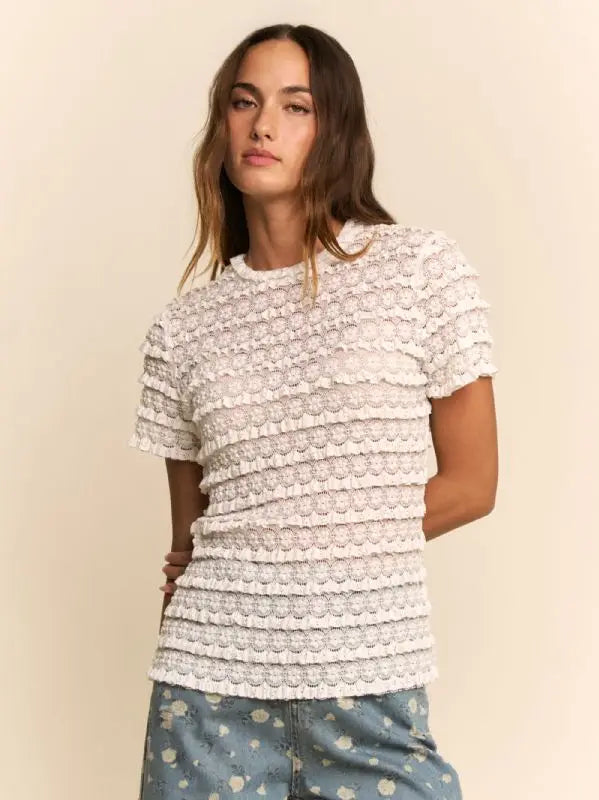 Lace and Grace Top-100 Short Sleeves- Simply Simpson's Boutique is a Women's Online Fashion Boutique Located in Jupiter, Florida