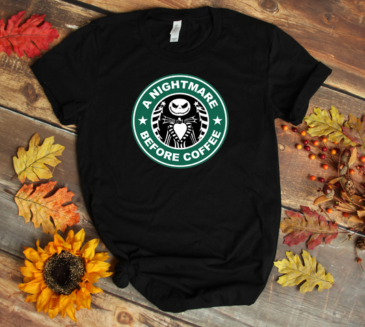 Nightmare Before Coffee-Graphic Tee- Simply Simpson's Boutique is a Women's Online Fashion Boutique Located in Jupiter, Florida