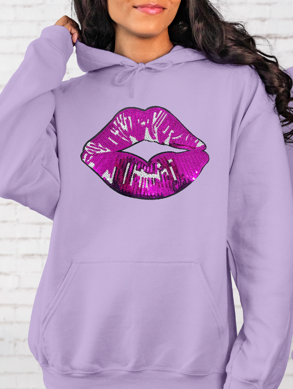 Sequins Patches LIPS π(Orchid)-Graphic Tee- Simply Simpson's Boutique is a Women's Online Fashion Boutique Located in Jupiter, Florida