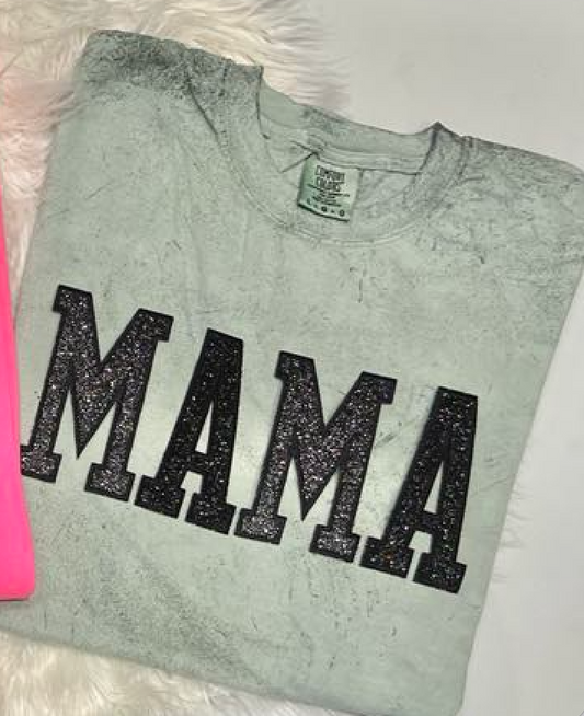 MAMA GLITTER EMBROIDERED PATCHES Fern tshirt-Graphic Tee- Simply Simpson's Boutique is a Women's Online Fashion Boutique Located in Jupiter, Florida