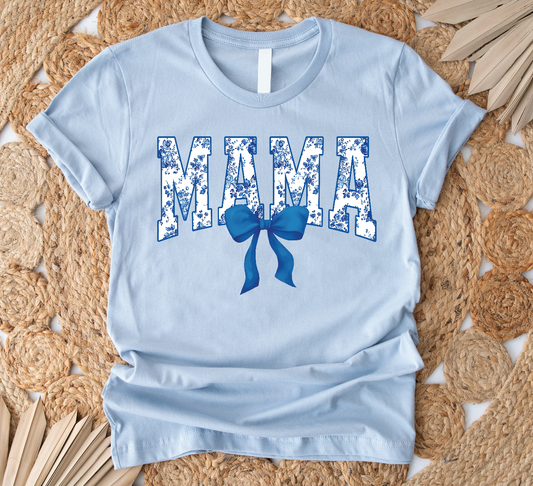 Mama Blue Bow-Graphic Tee- Simply Simpson's Boutique is a Women's Online Fashion Boutique Located in Jupiter, Florida