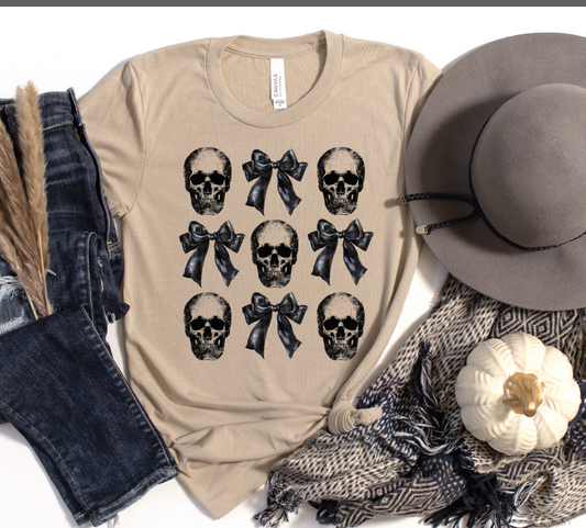 Skulls and Bows-Graphic Tee- Simply Simpson's Boutique is a Women's Online Fashion Boutique Located in Jupiter, Florida