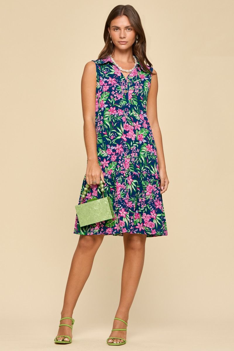 Dear Scarlett Navy Floral Dress-240 Dresses- Simply Simpson's Boutique is a Women's Online Fashion Boutique Located in Jupiter, Florida