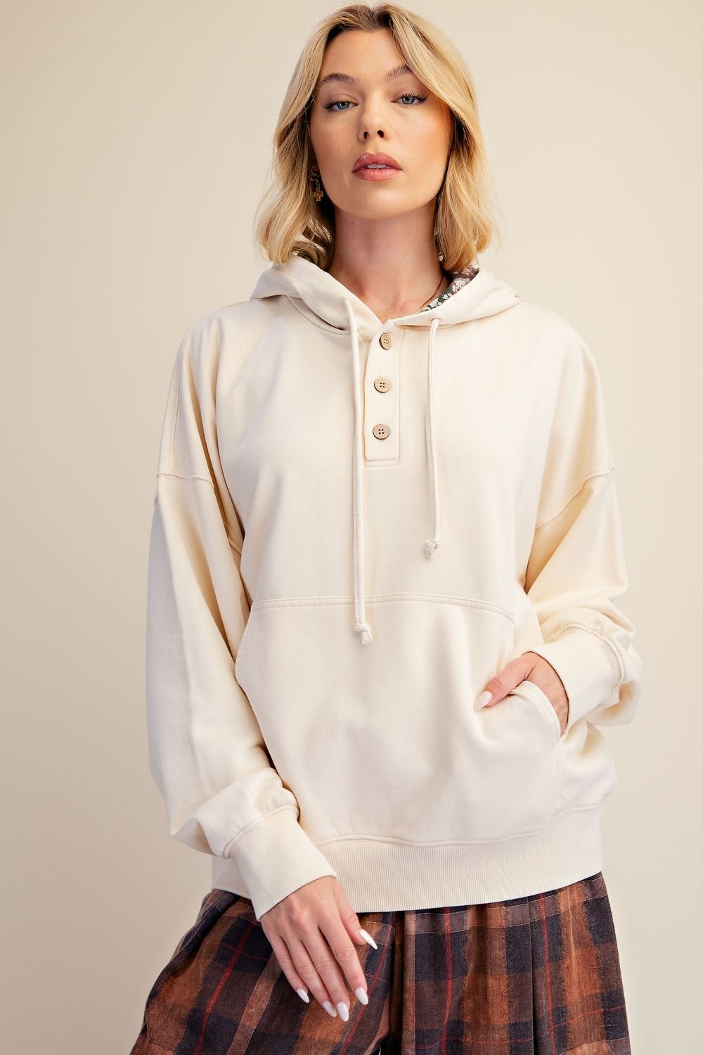 Cream Peace, Love & Patchwork Hoodie-160 Sweatshirts- Simply Simpson's Boutique is a Women's Online Fashion Boutique Located in Jupiter, Florida