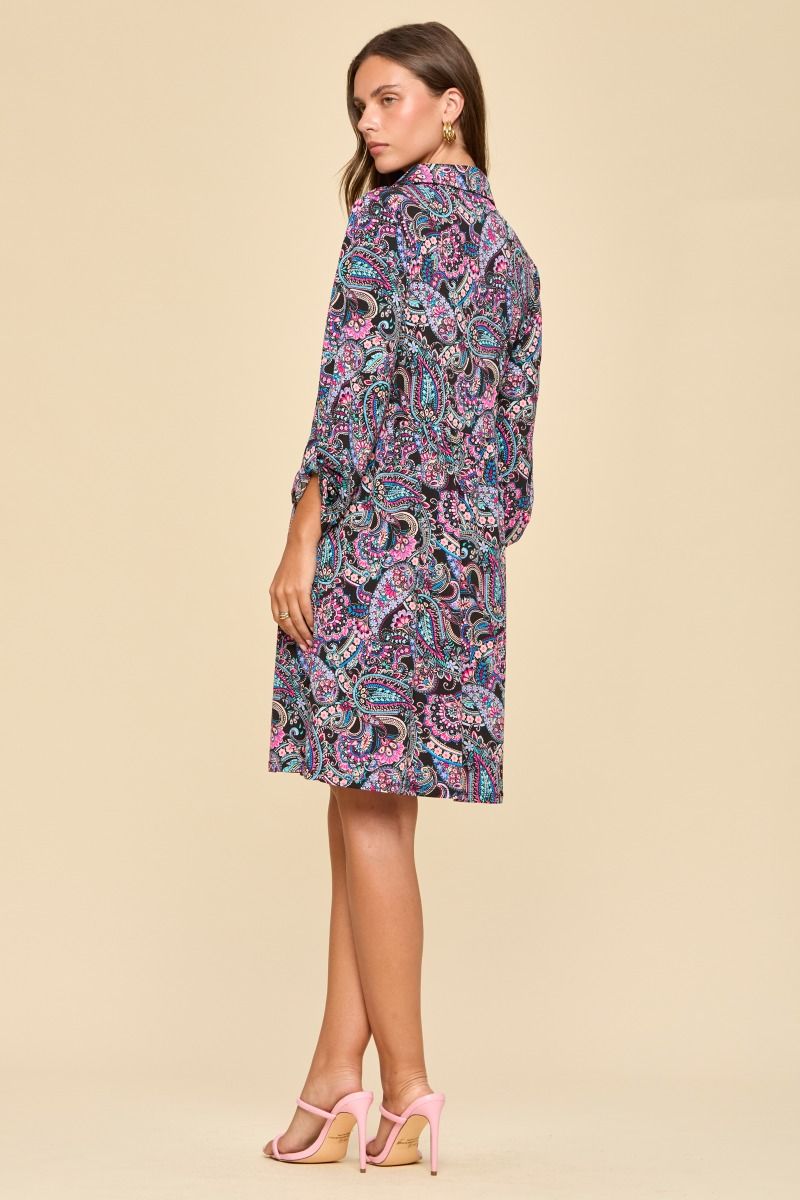 Dear Scarlett Midnight Paisley Dress-240 Dresses- Simply Simpson's Boutique is a Women's Online Fashion Boutique Located in Jupiter, Florida