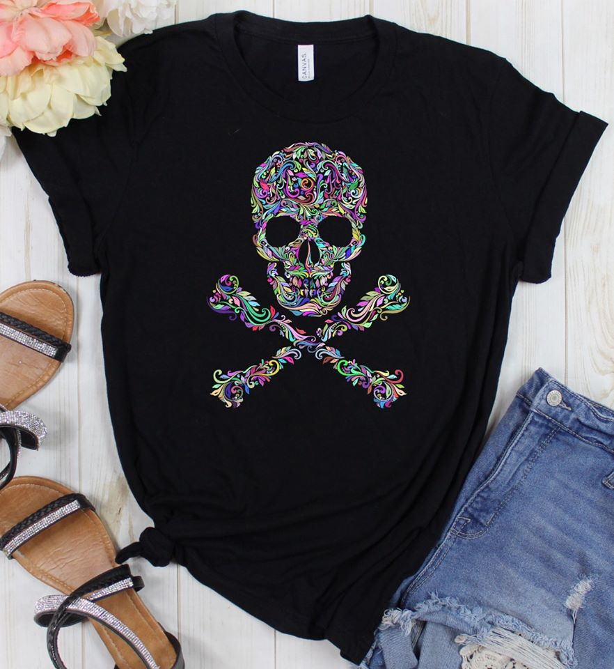 PAISLEY SKULL Graphic Tee-Graphic Tee- Simply Simpson's Boutique is a Women's Online Fashion Boutique Located in Jupiter, Florida