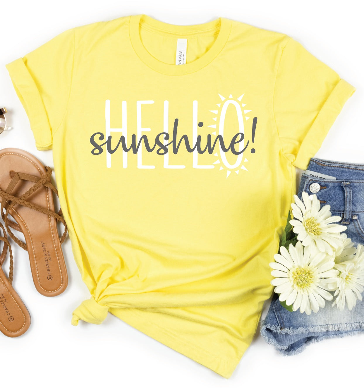 Hello Sunshine! ☀️-Graphic Tee- Simply Simpson's Boutique is a Women's Online Fashion Boutique Located in Jupiter, Florida