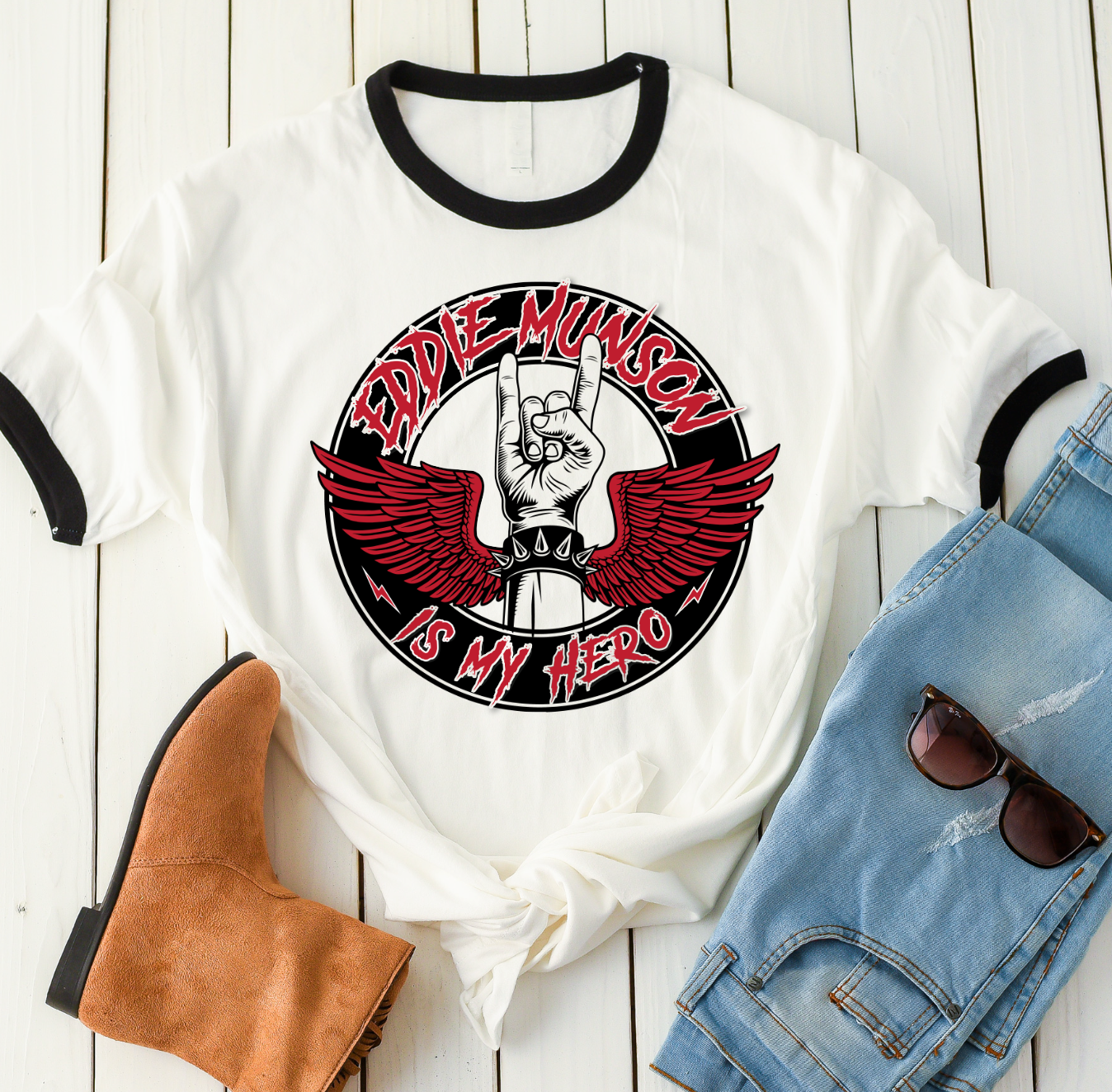 Eddie Munson Is My Hero-Graphic Tee- Simply Simpson's Boutique is a Women's Online Fashion Boutique Located in Jupiter, Florida