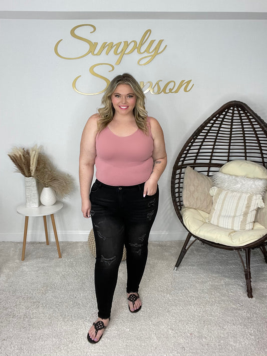 Black Distressed Skinny Jeans-200 Jeans- Simply Simpson's Boutique is a Women's Online Fashion Boutique Located in Jupiter, Florida