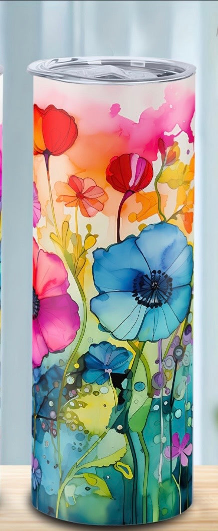 20oz Flowers Skinny Tumbler-290 Home/Gift- Simply Simpson's Boutique is a Women's Online Fashion Boutique Located in Jupiter, Florida