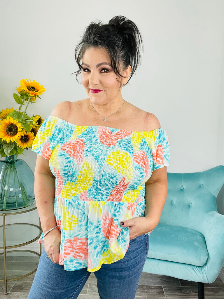 Multi Color Tie Dye Top-Shirt & Tops- Simply Simpson's Boutique is a Women's Online Fashion Boutique Located in Jupiter, Florida