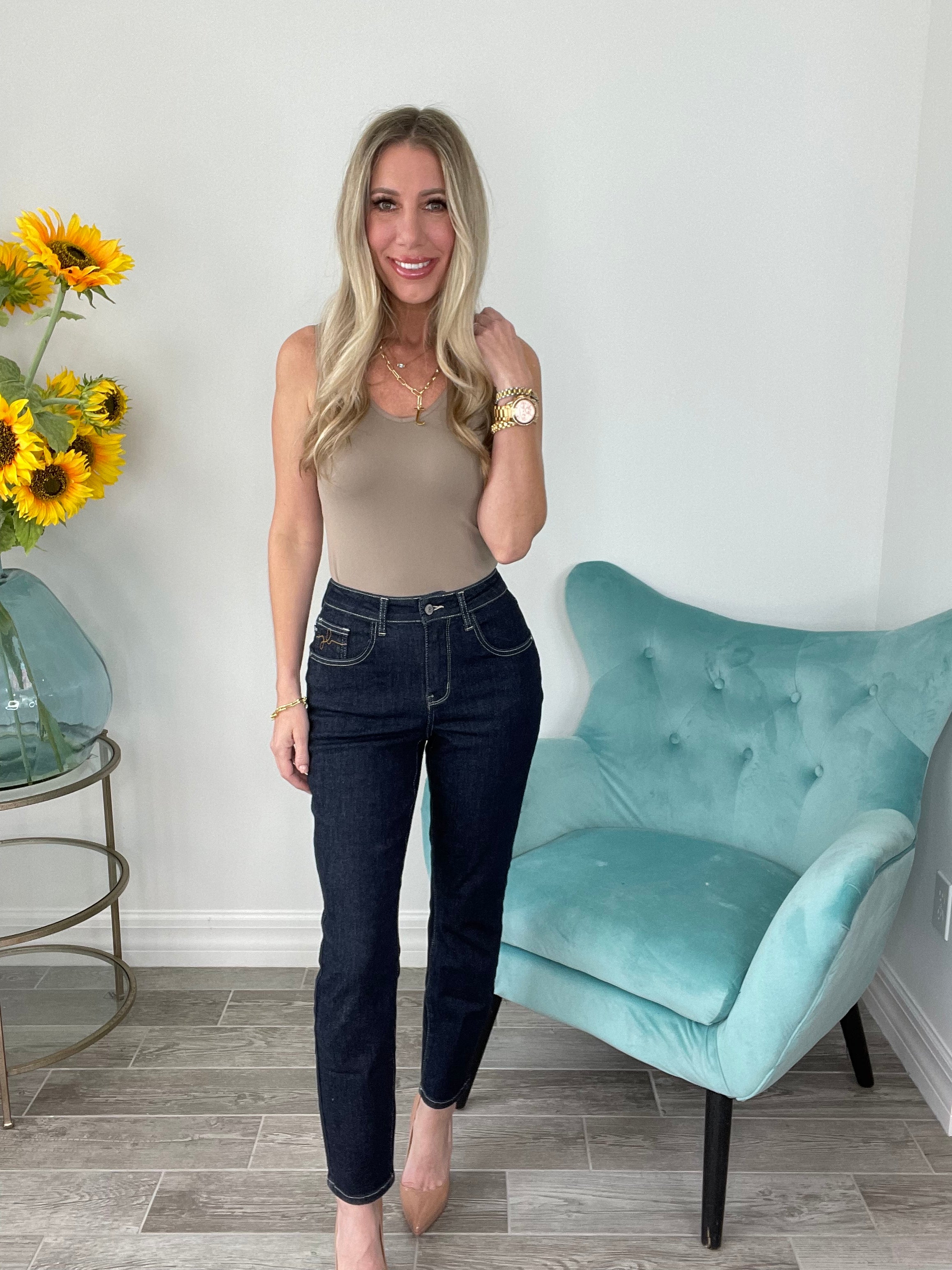 Judy Blue Hot Momma Dark Wash Straight Leg Jeans(Final Sale)-200 Jeans- Simply Simpson's Boutique is a Women's Online Fashion Boutique Located in Jupiter, Florida