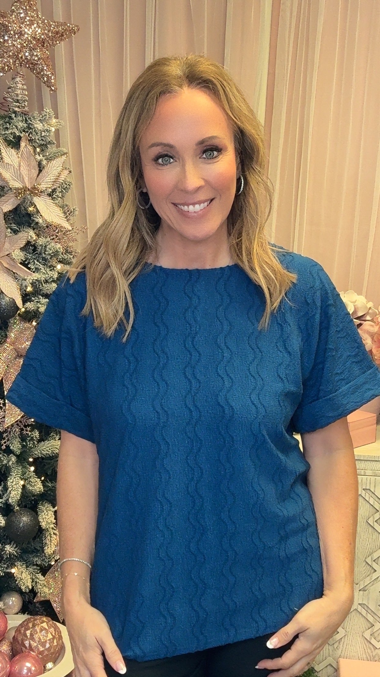 Andree by Unit Textured Short Sleeve Top-100 Short Sleeves- Simply Simpson's Boutique is a Women's Online Fashion Boutique Located in Jupiter, Florida