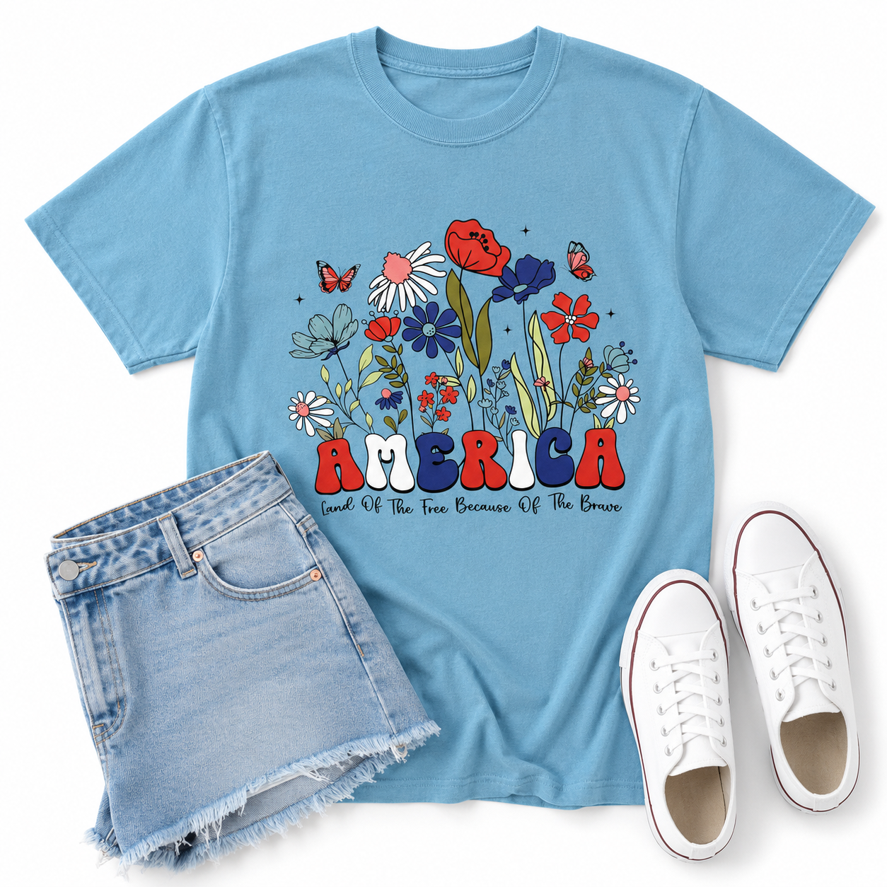 Preorder America Floral Graphic Tee-140 Graphic Tees- Simply Simpson's Boutique is a Women's Online Fashion Boutique Located in Jupiter, Florida