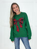 Holly Jolly Plaid Bow Sweater-150 Sweaters- Simply Simpson's Boutique is a Women's Online Fashion Boutique Located in Jupiter, Florida