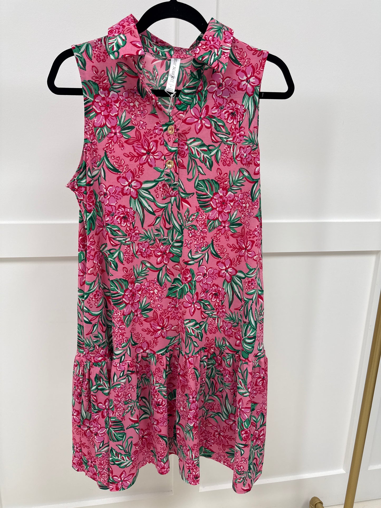 Dear Scarlett Pink Floral Dress-240 Dresses- Simply Simpson's Boutique is a Women's Online Fashion Boutique Located in Jupiter, Florida
