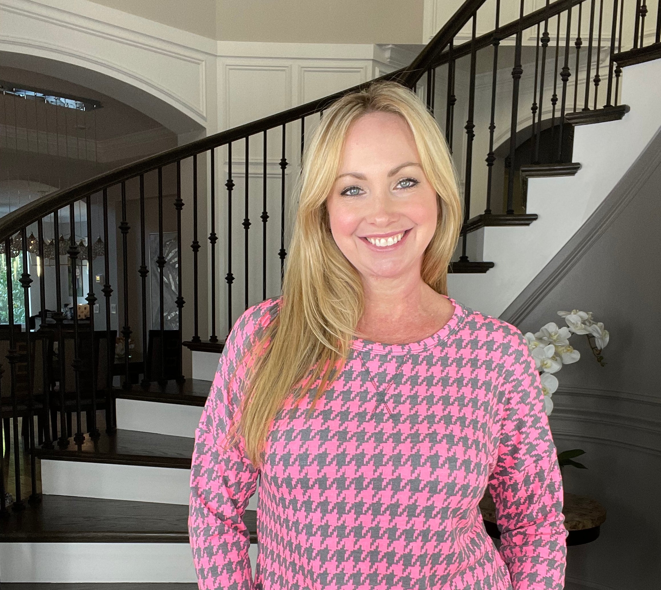 Dear Scarlett Pink Houndstooth Weekender-180 Outerwear- Simply Simpson's Boutique is a Women's Online Fashion Boutique Located in Jupiter, Florida