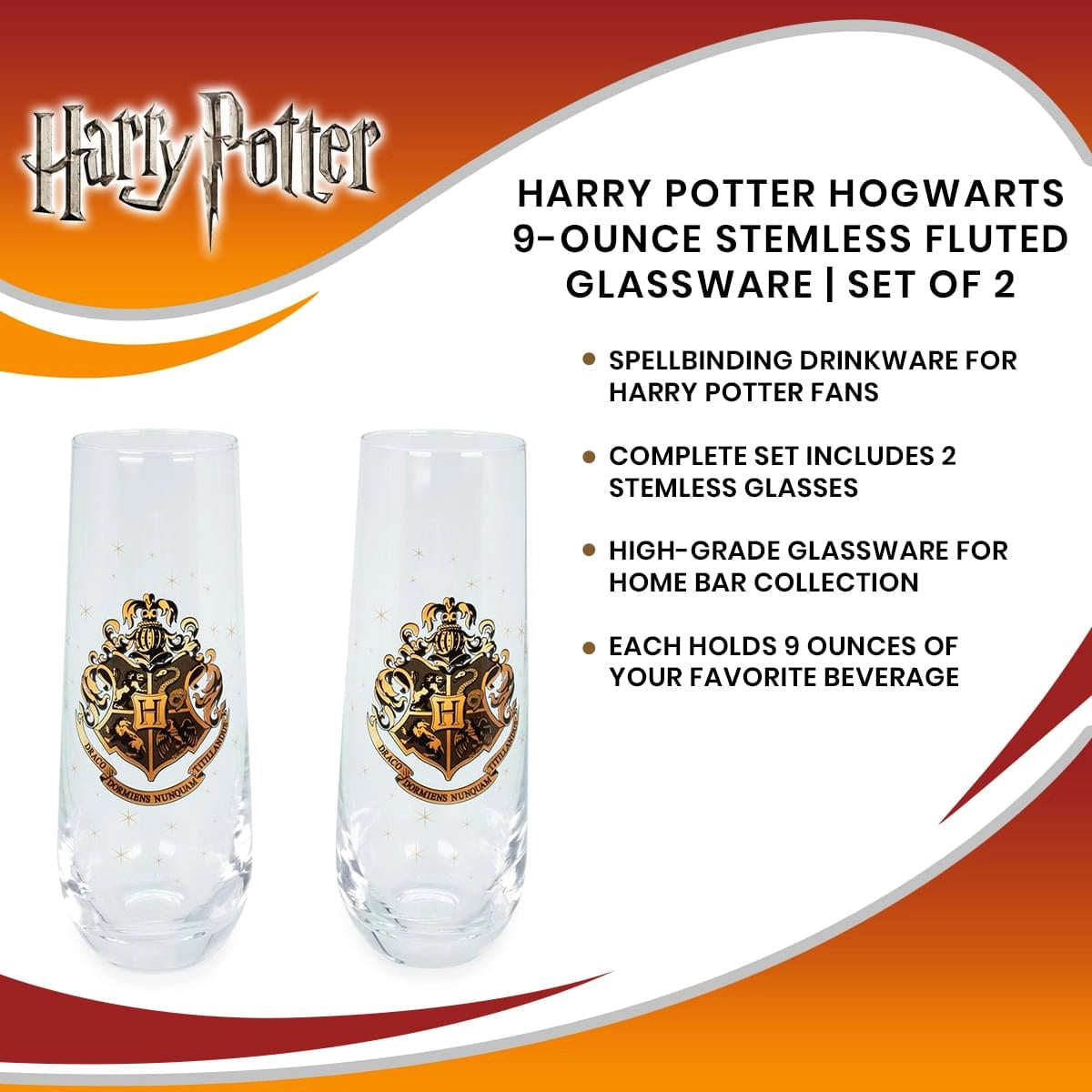 Harry Potter Hogwarts Stemless Glass Set of 2- Simply Simpson's Boutique is a Women's Online Fashion Boutique Located in Jupiter, Florida