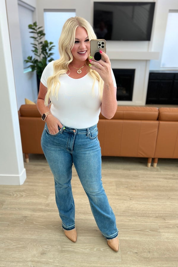 Judy Blue Tummy Control Release Hem Bootcut Jeans-200 Jeans- Simply Simpson's Boutique is a Women's Online Fashion Boutique Located in Jupiter, Florida